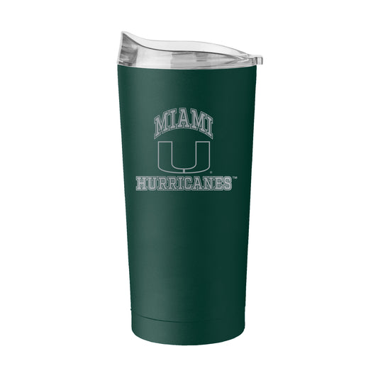 Miami Hurricanes 20oz Athletic Etch Powder Coat Tumbler