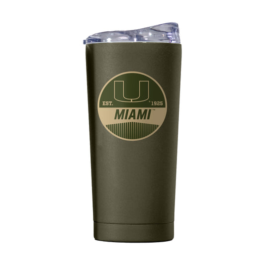 Miami Hurricanes 20oz Badge Powder Coat Tumbler