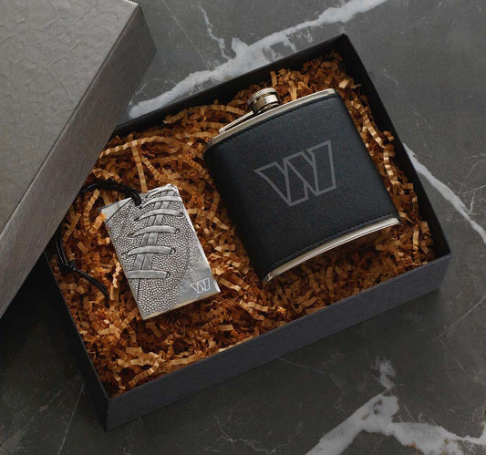 NFL Washington Commanders Traveler Flask & Bag Tag Gift Set