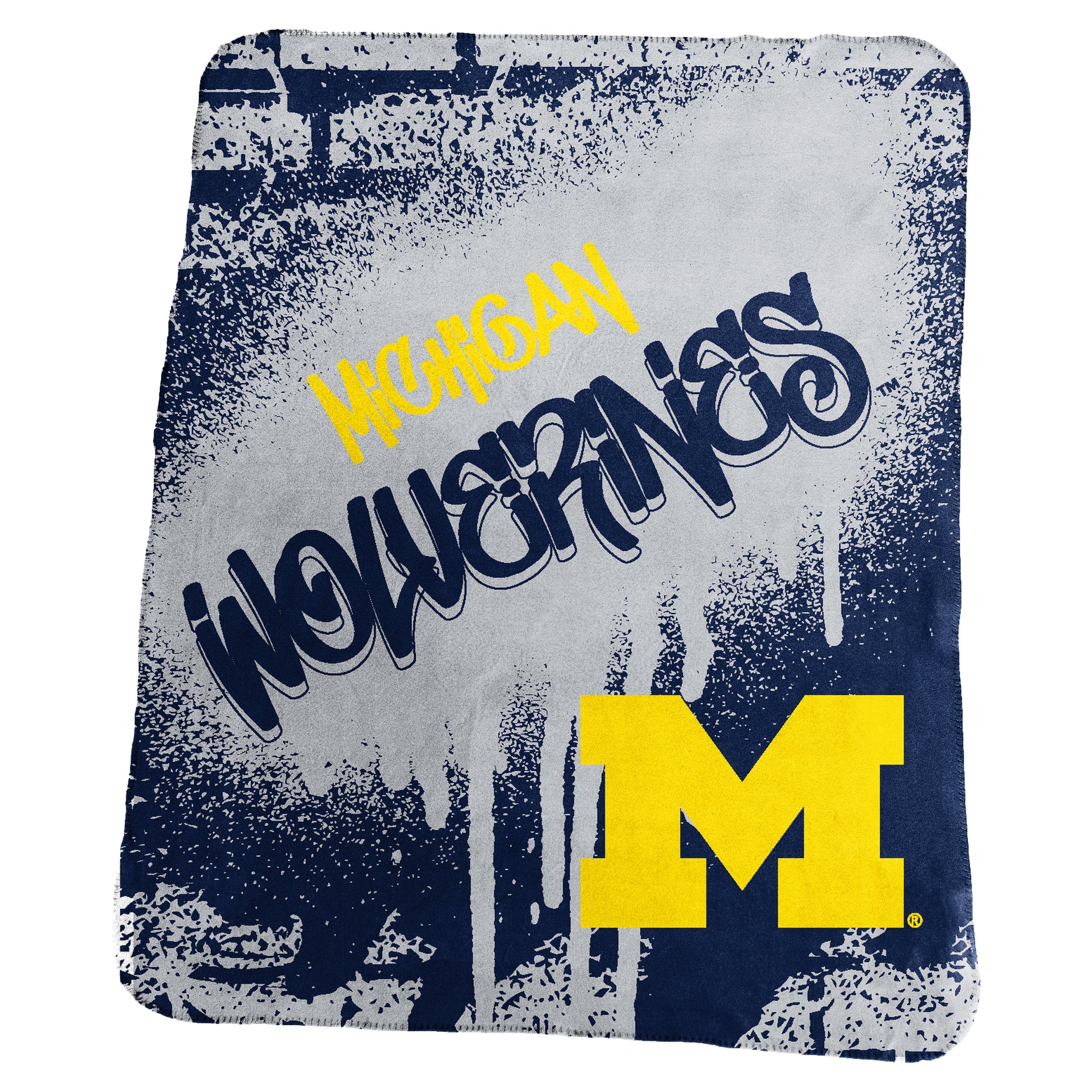 Michigan Classic Graffiti Fleece Throw