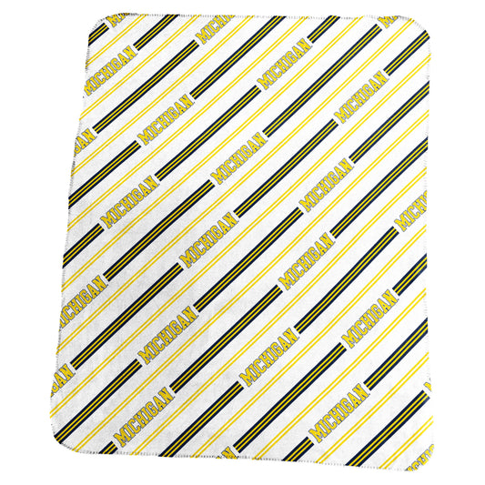 Michigan Classic Vertical Stripe Fleece Throw
