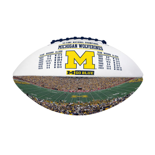 Michigan 12 Time National Champions Debossed Autograph Football