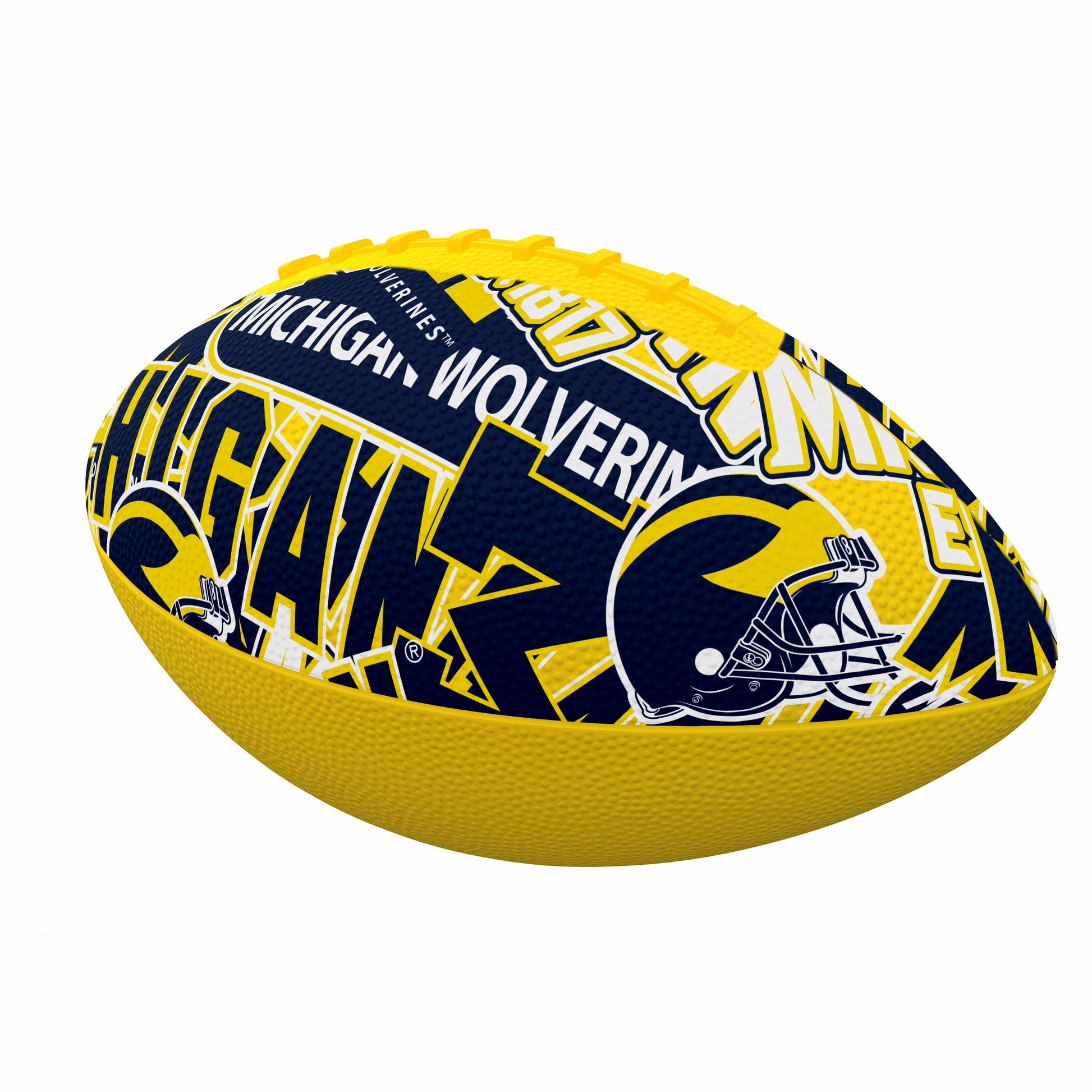 University of Michigan Mini Abstract Size Rubber Footballl