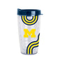Michigan 16oz Waves Dbl Wall Clear Tumbler