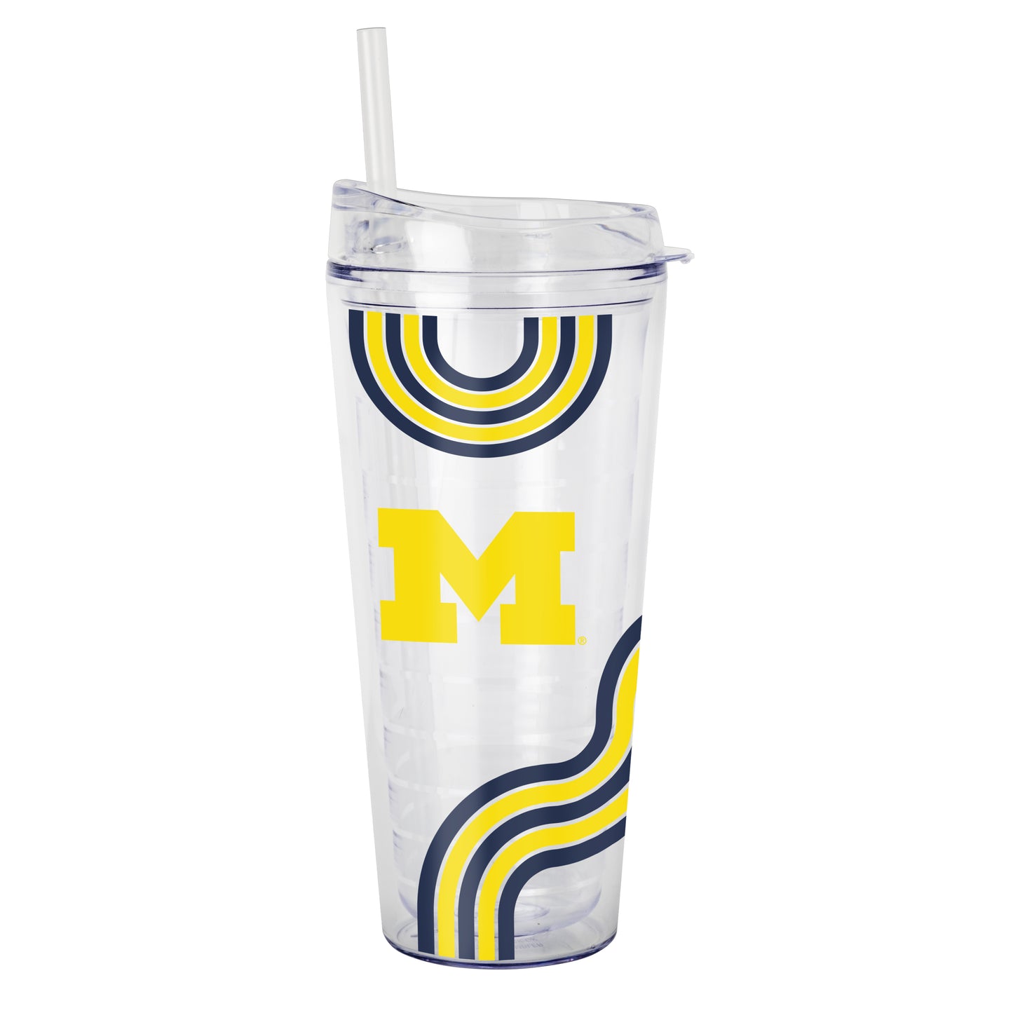 Michigan 22oz Waves Dbl Wall Clear Tumbler