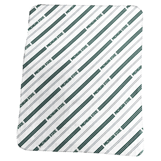 Michigan State Classic Vertical Stripe Fleece Throw