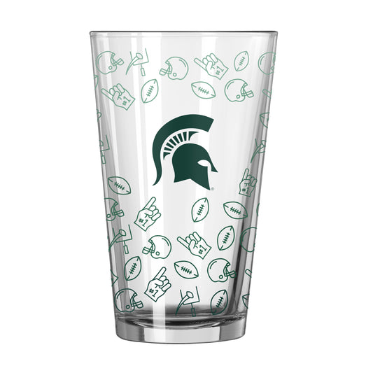 Michigan State 16oz Ombre Playmaker Pint Glass