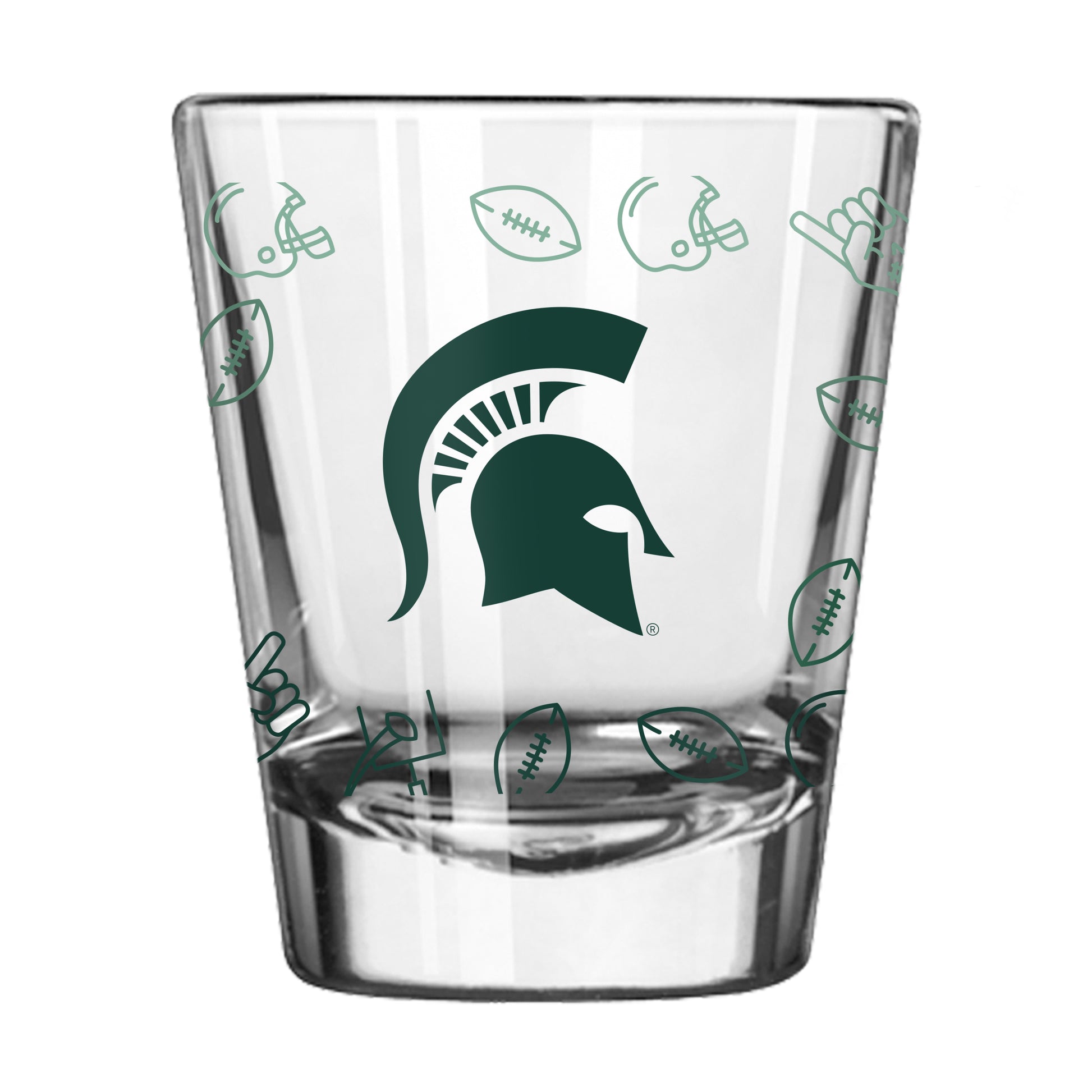 Michigan State 2oz Ombre Playmaker Shot Glass
