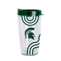 Michigan State 16oz Waves Dbl Wall Clear Tumbler