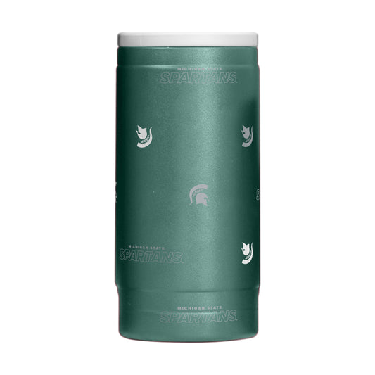 Michigan State 12oz Step And Repeat Powdercoat SlimCan Coolie