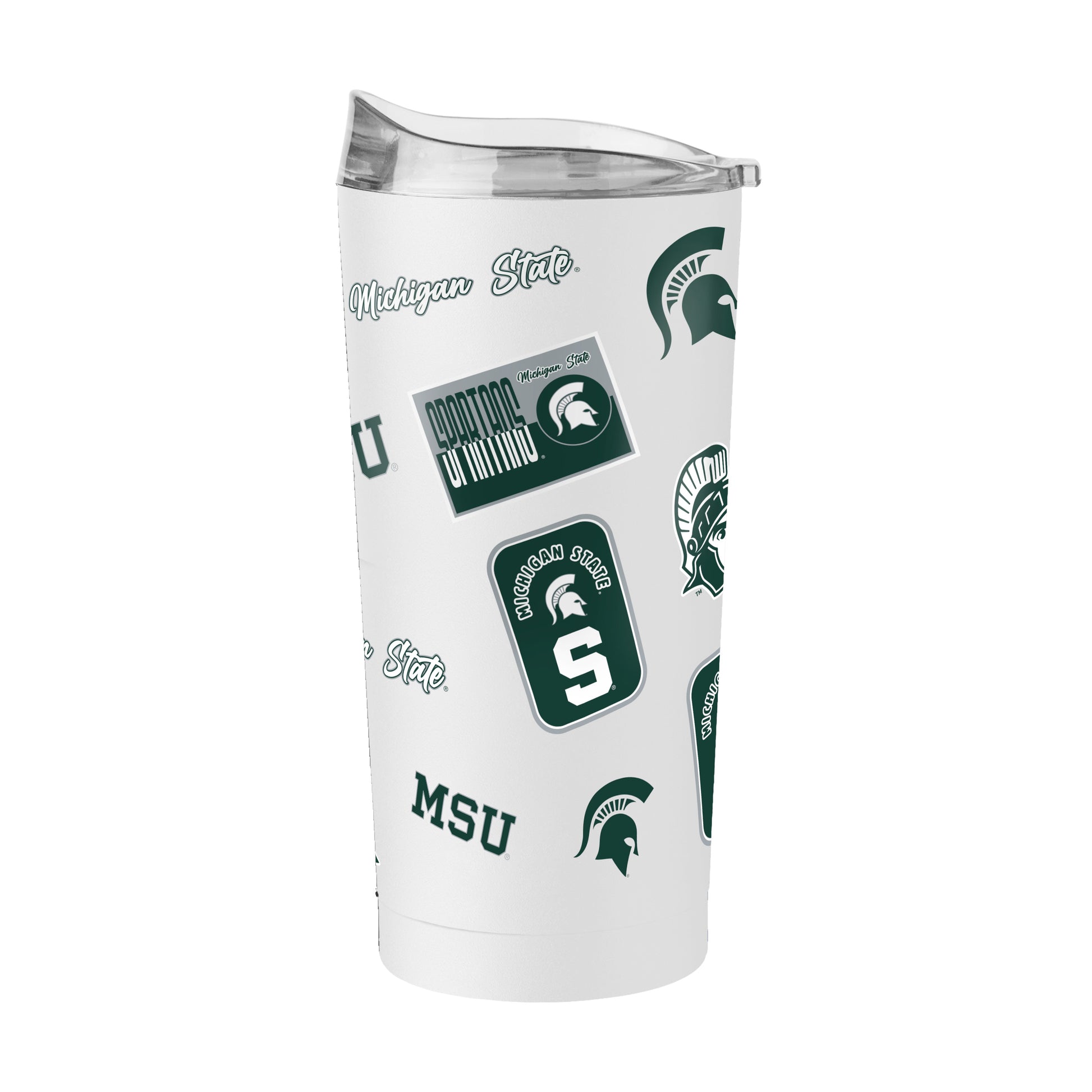 Michigan State 20oz White Dreamweave Powder Coat Tumbler