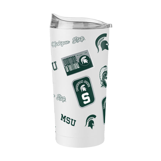 Michigan State 20oz White Dreamweave Powder Coat Tumbler