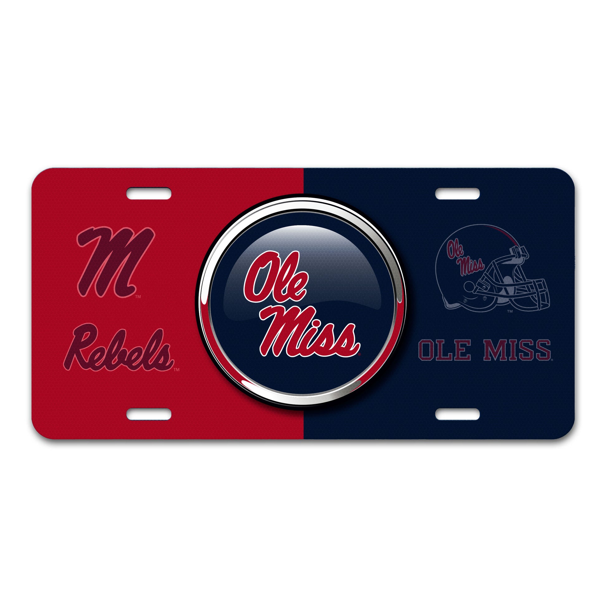 University of Mississippi Embossed Metal License Plate