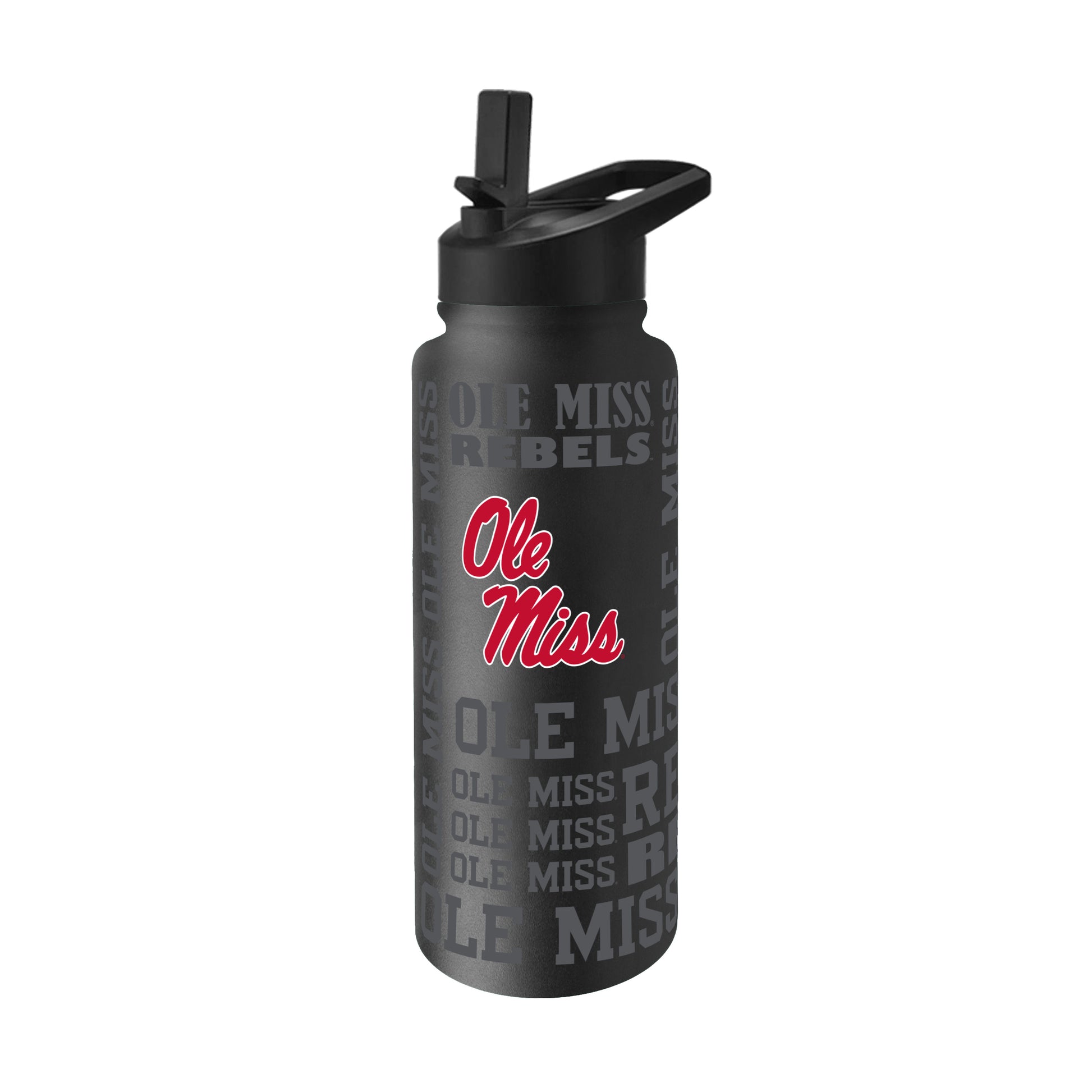 Ole Miss 34oz Black Replay Quencher Bottle
