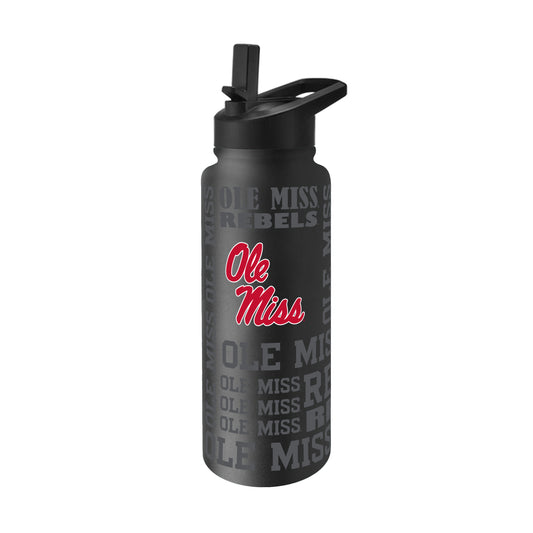Ole Miss 34oz Black Replay Quencher Bottle