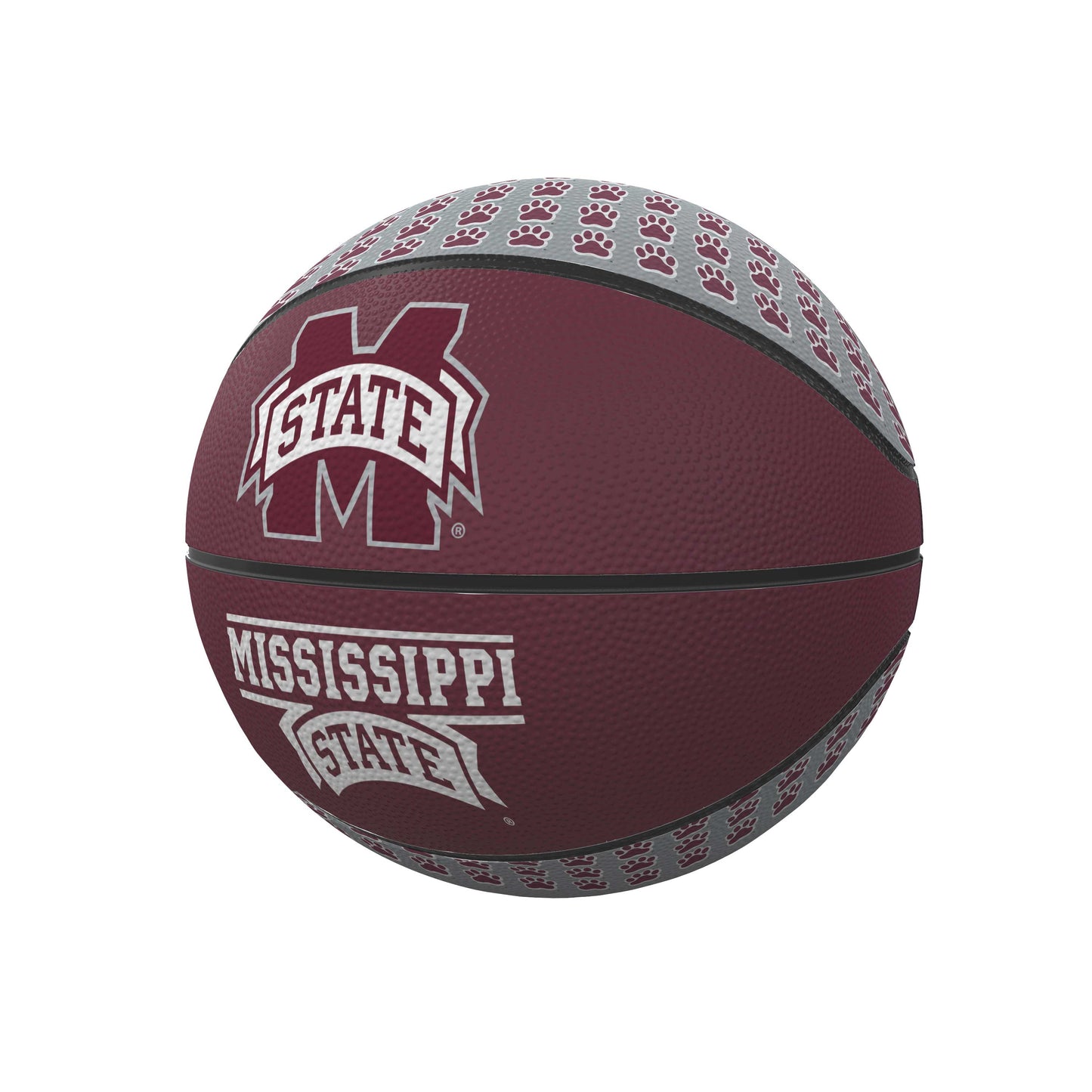 Mississippi State Repeating Logo Mini-Size Rubber Basketball