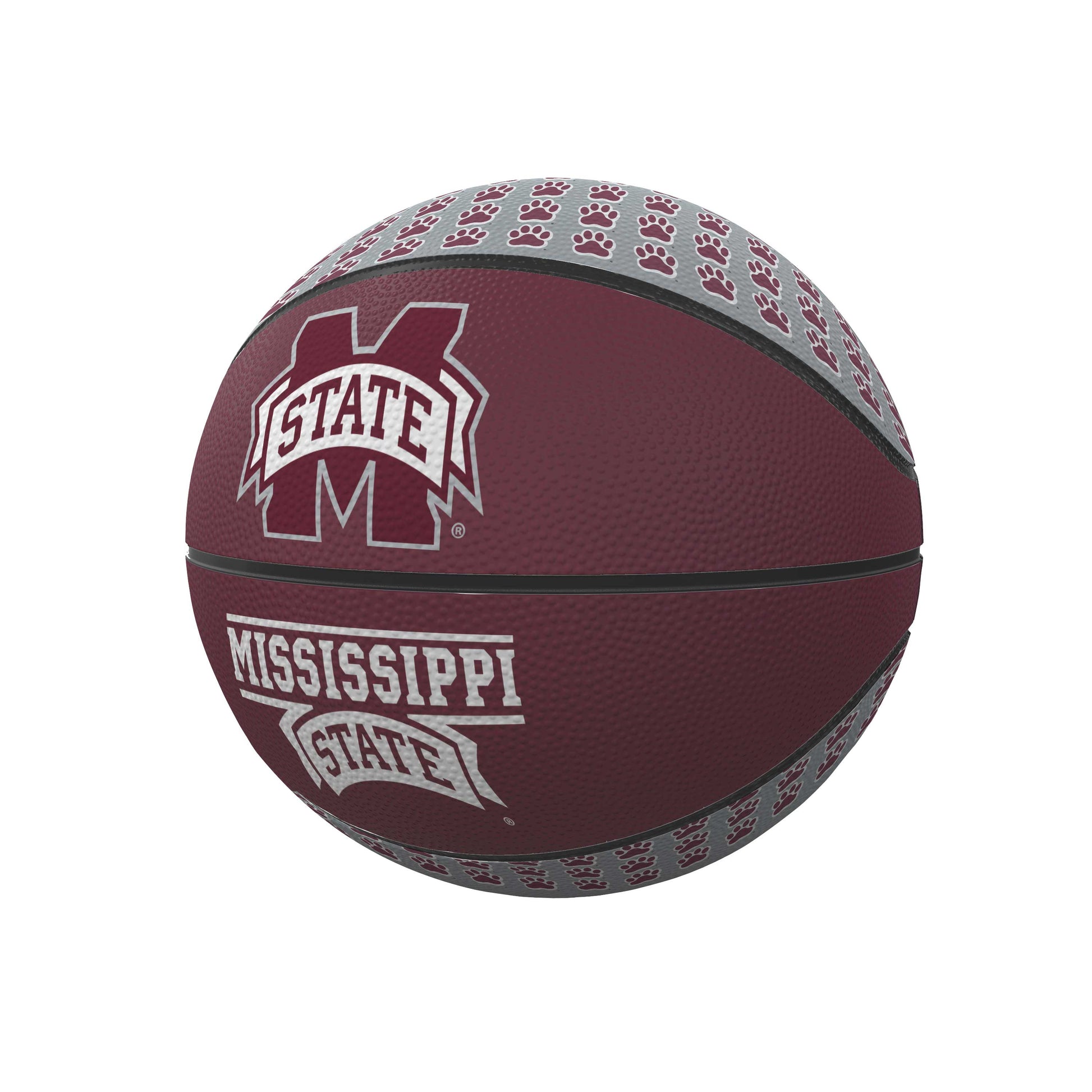Mississippi State Repeating Logo Mini-Size Rubber Basketball
