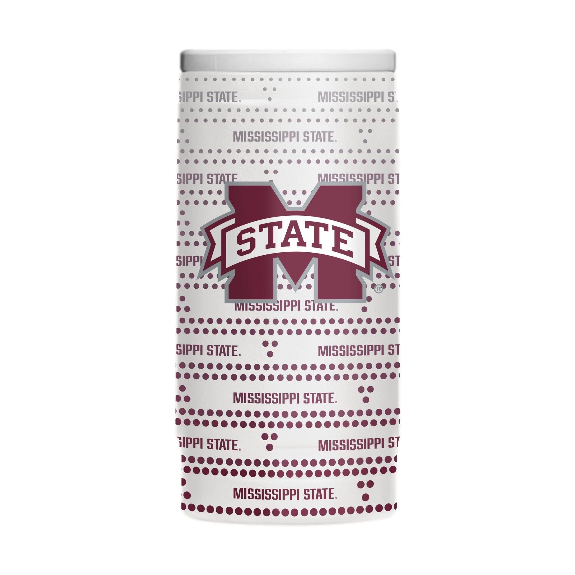 Mississippi State 12oz Chant Fade Powdercoat SlimCan Coolie