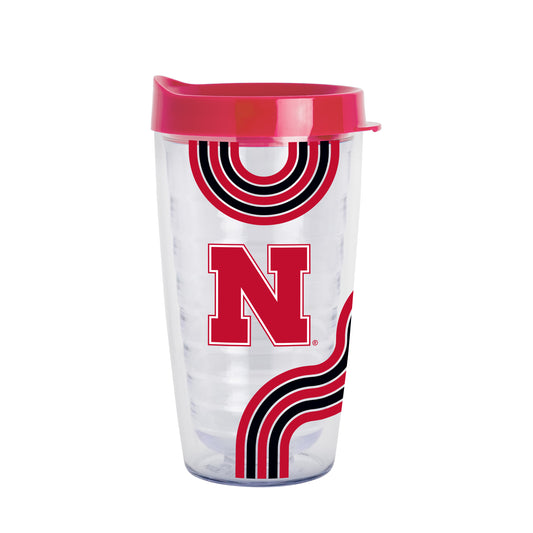 Nebraska 16oz Waves Dbl Wall Clear Tumbler