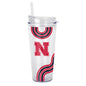 Nebraska 22oz Waves Dbl Wall Clear Tumbler