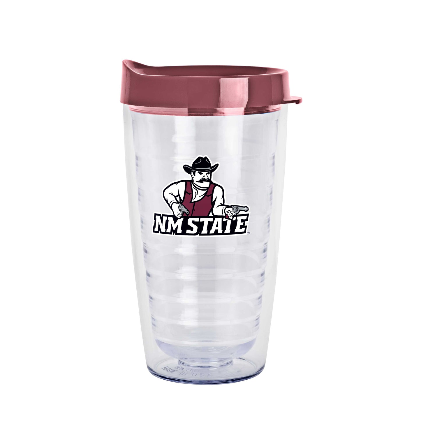 New Mexico State 16oz Flipside Dbl Wall Clear Tumbler