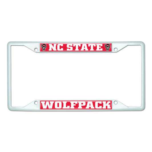 NC State University-White License Plate