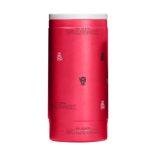 NC State 12oz Step And Repeat Powdercoat SlimCan Coolie