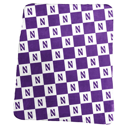 Northwestern Buffalo Plaid Classic Fleece Throw