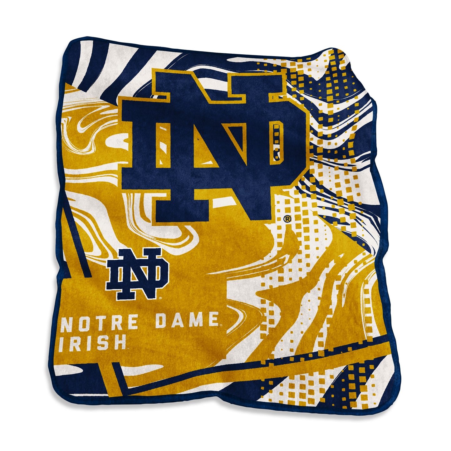 Notre Dame Swirl Raschel Throw