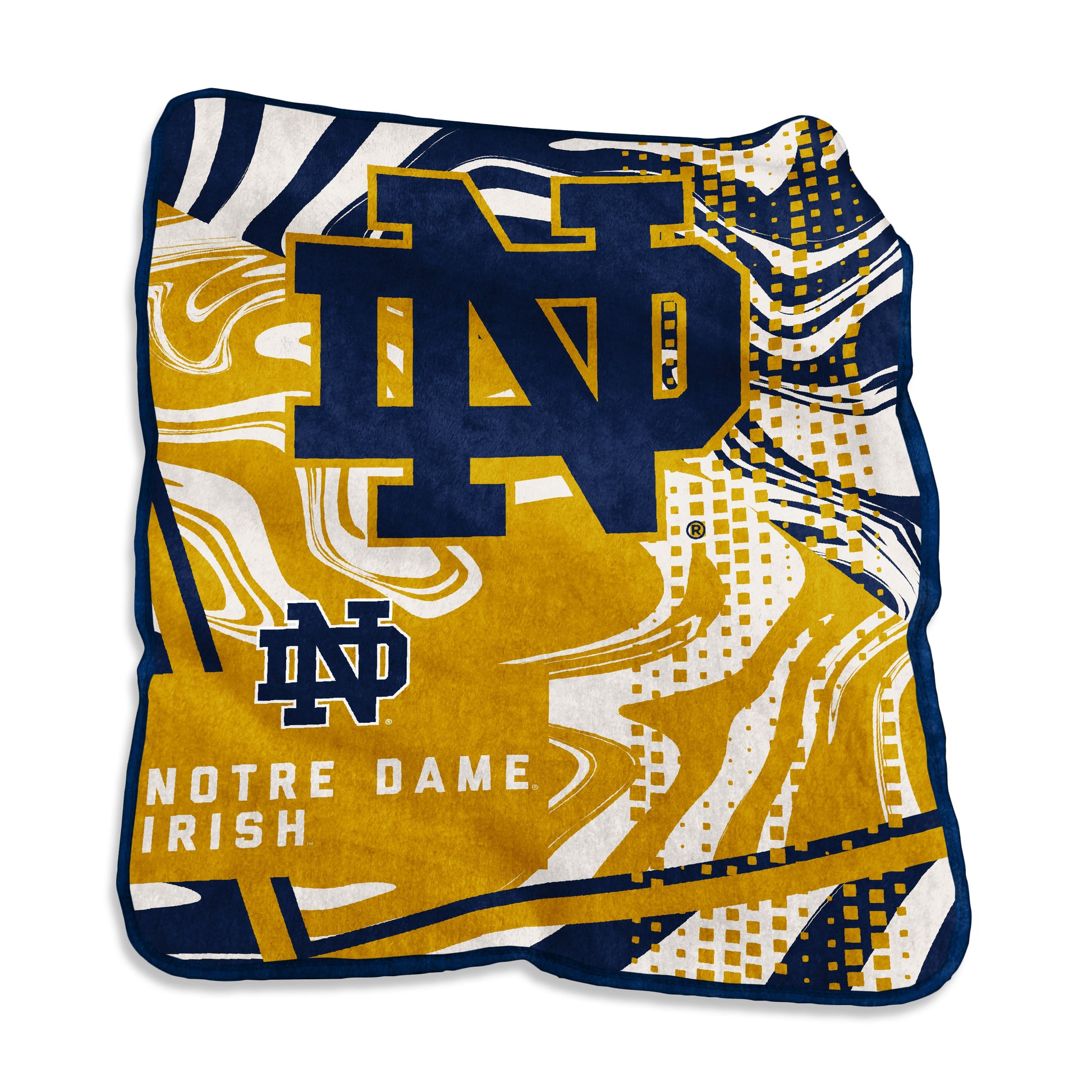 Notre Dame Swirl Raschel Throw