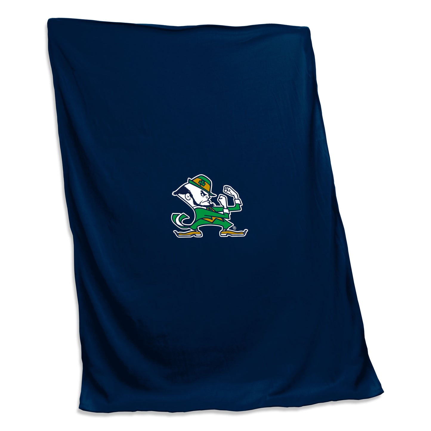 Notre Dame Leprechaun Navy Screened Sweatshirt Blanket