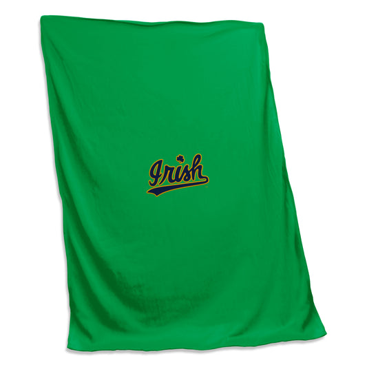 Notre Dame Irish Script Kelly Screened Sweatshirt Blanket