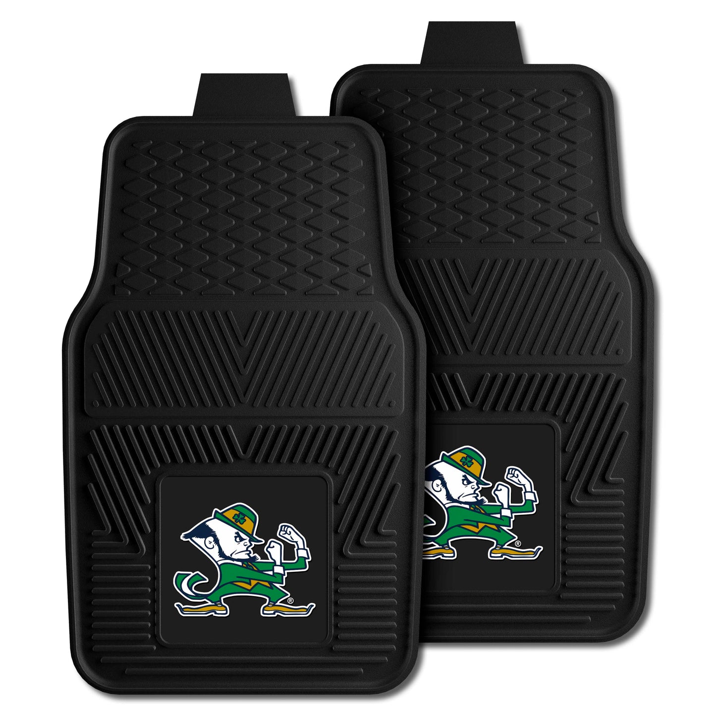 Notre Dame Leprechaun 2-pc Vinyl Car Mat Set