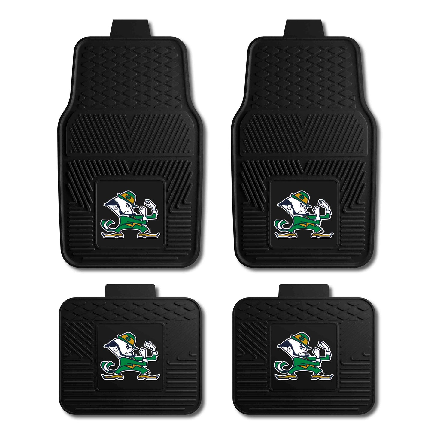 Notre Dame Leprechaun 4-pc Vinyl Car Mat Set
