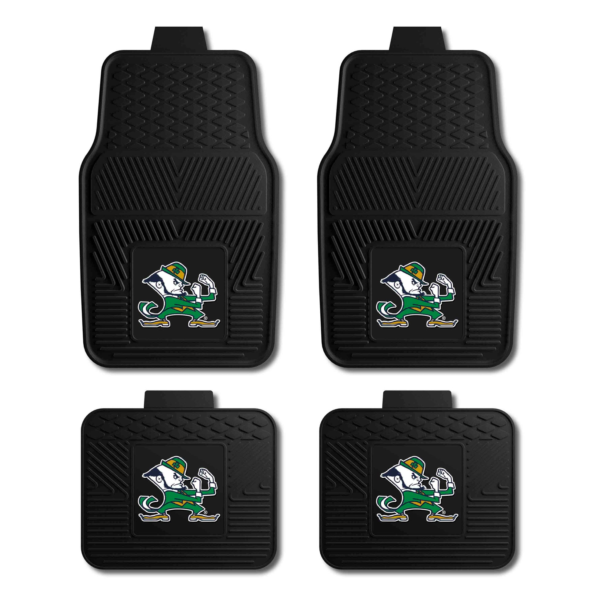 Notre Dame Leprechaun 4-pc Vinyl Car Mat Set