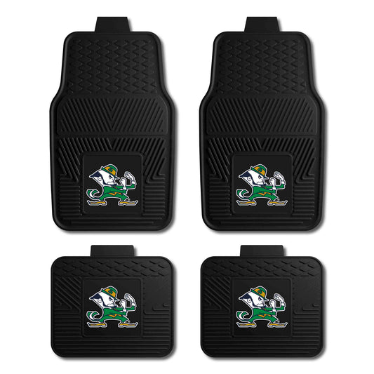 Notre Dame Leprechaun 4-pc Vinyl Car Mat Set