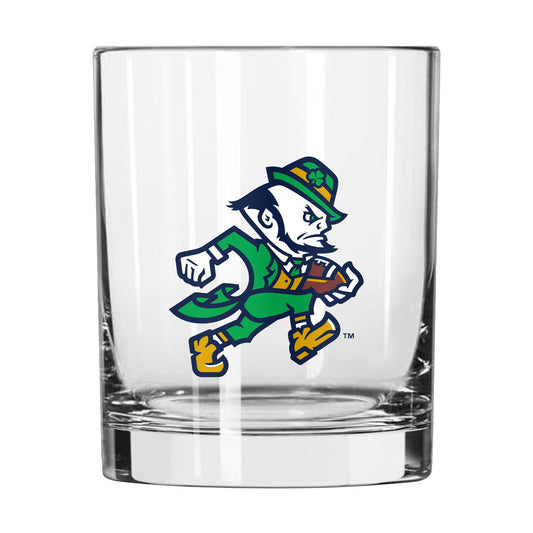 Notre Dame 14oz Leprechaun Football Rocks Glass
