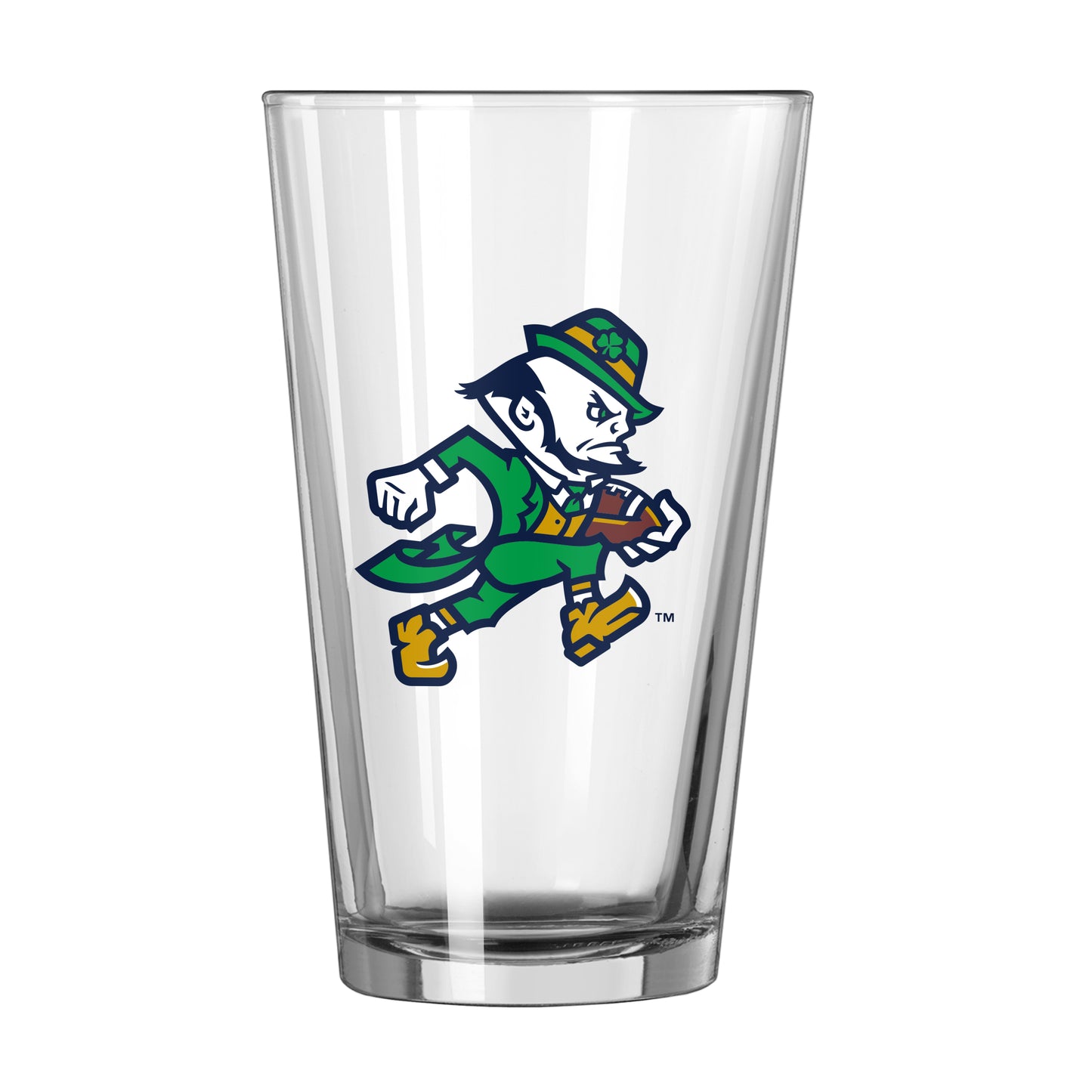 Notre Dame Leprechaun Football 16oz Pint Glass