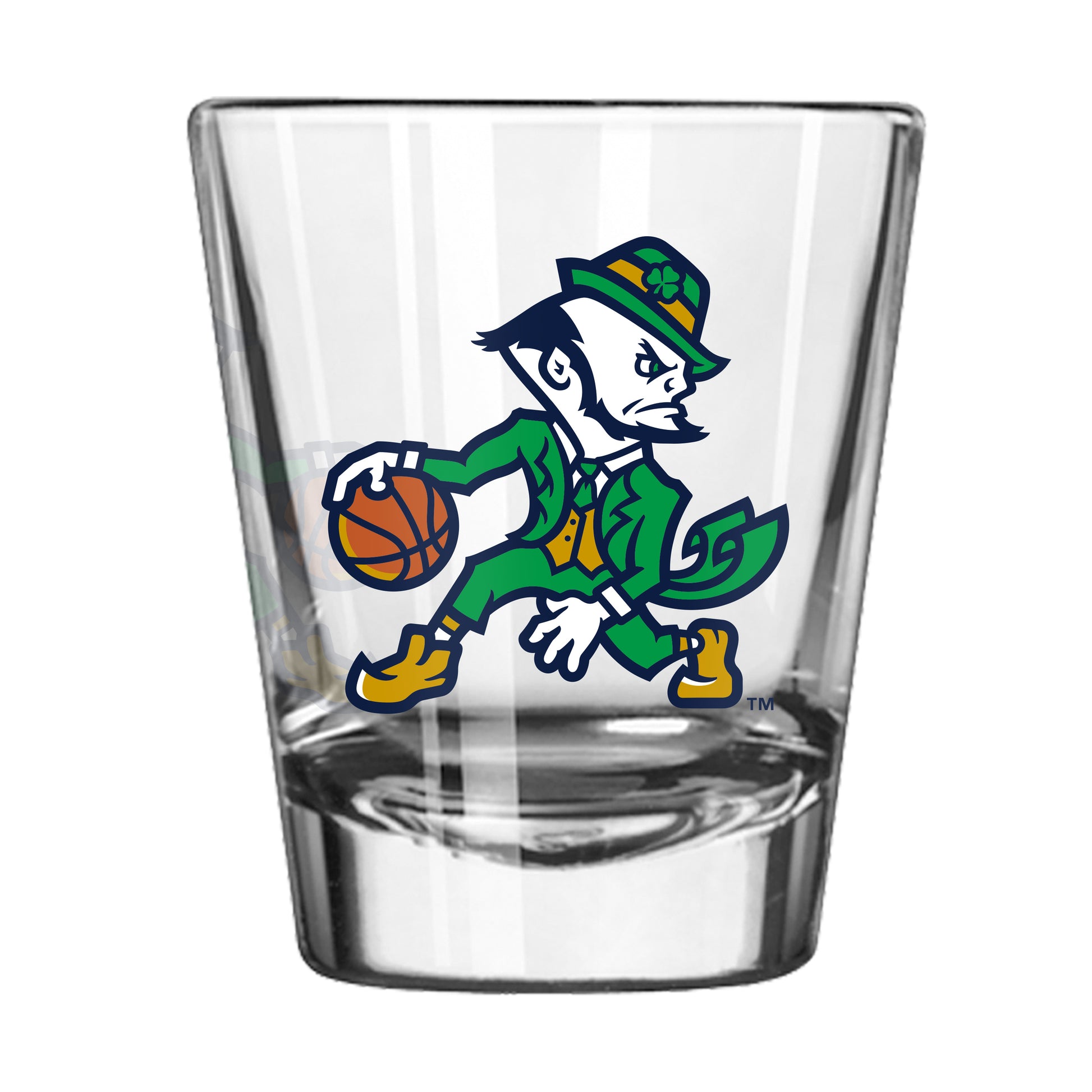 Notre Dame Leprechaun Basketball 2oz Shot Glass