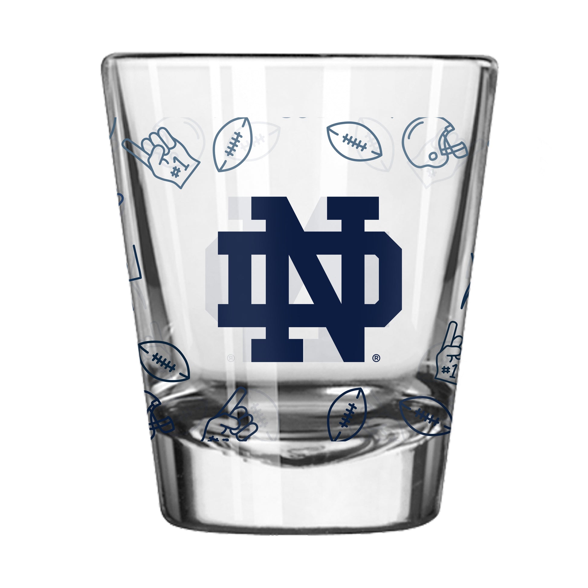 Notre Dame 2oz Ombre Playmaker Shot Glass