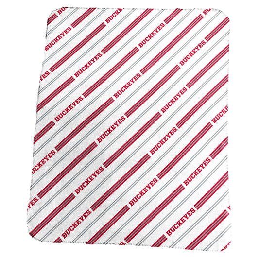 Ohio State Classic Vertical Stripe Fleece Throw