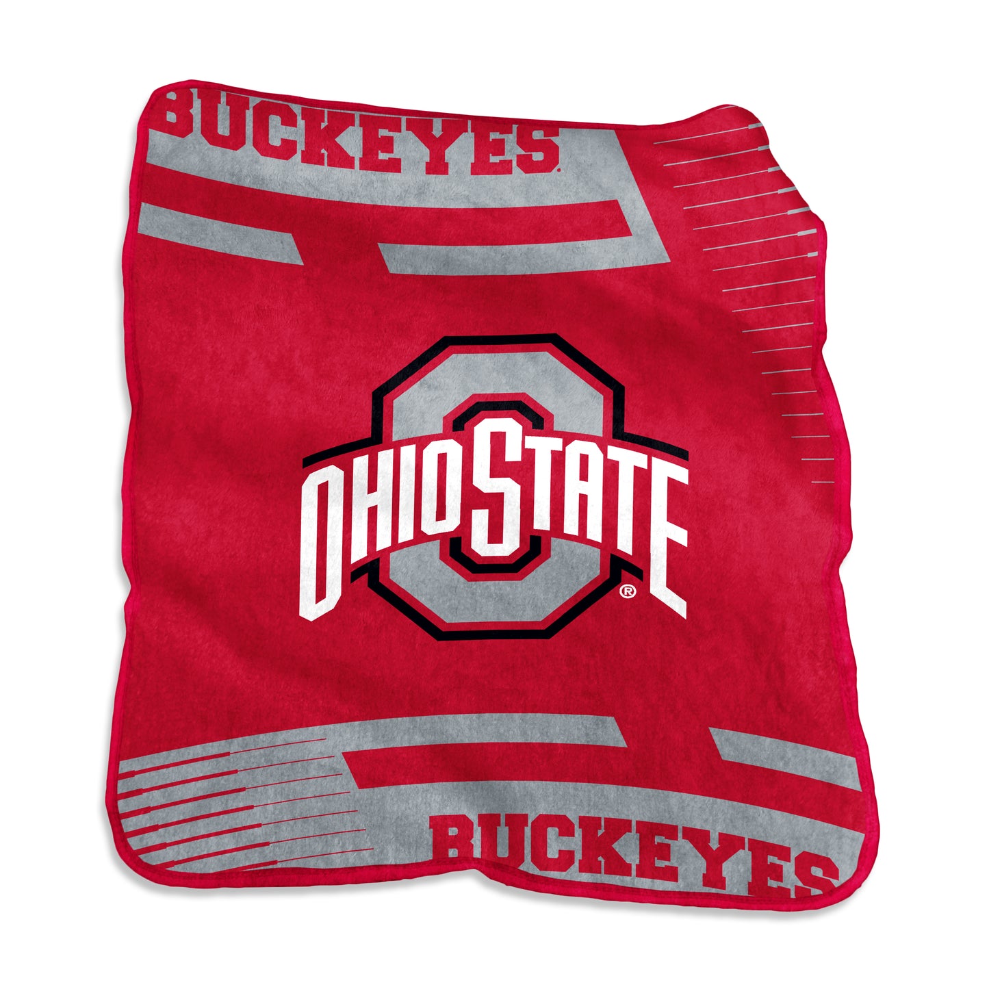 Ohio State Raschel Double Stripe Throw
