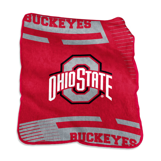 Ohio State Raschel Double Stripe Throw