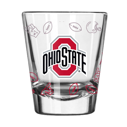 Ohio State 2oz Ombre Playmaker Shot Glass