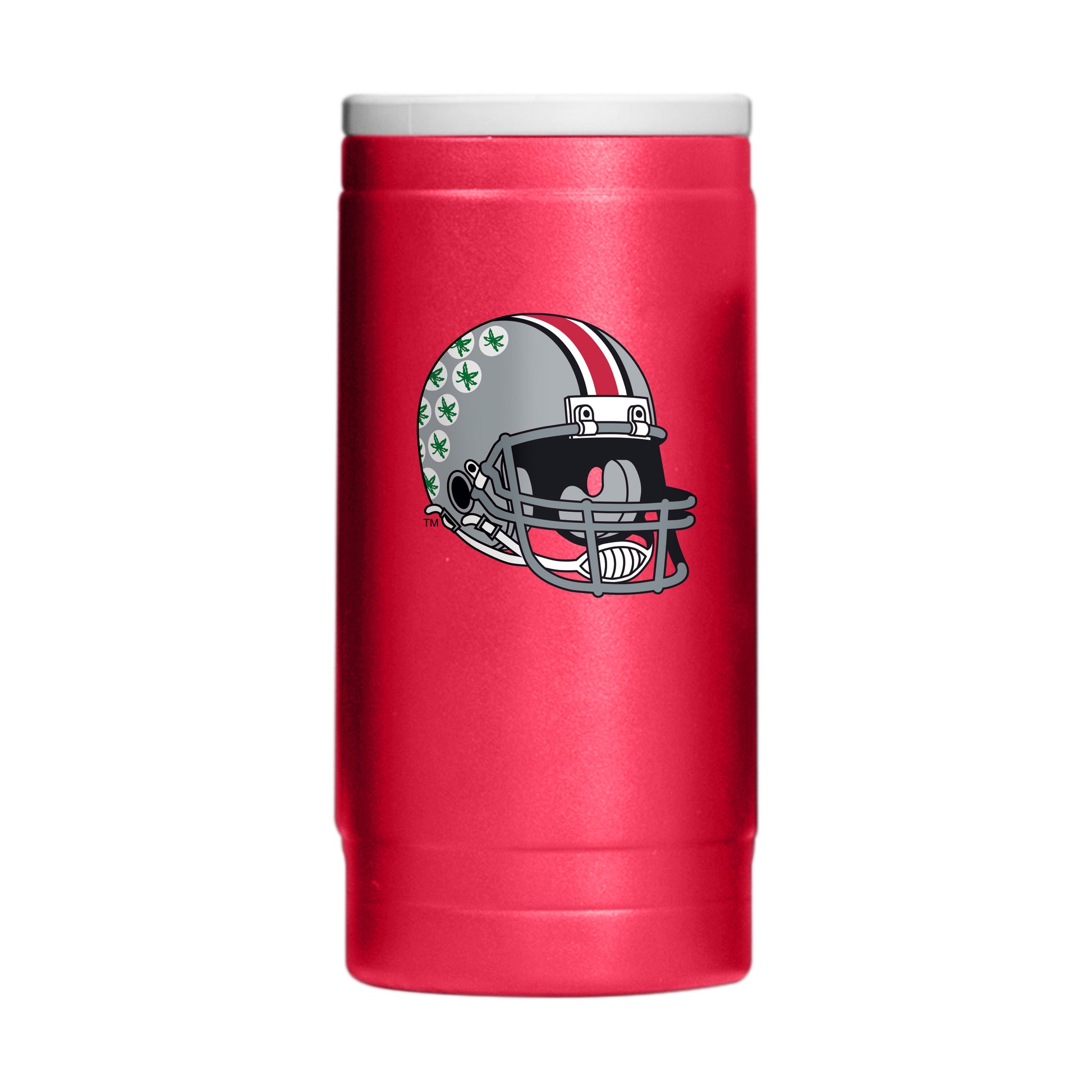 Ohio State 12oz Helmet Powdercoat SlimCan Coolie