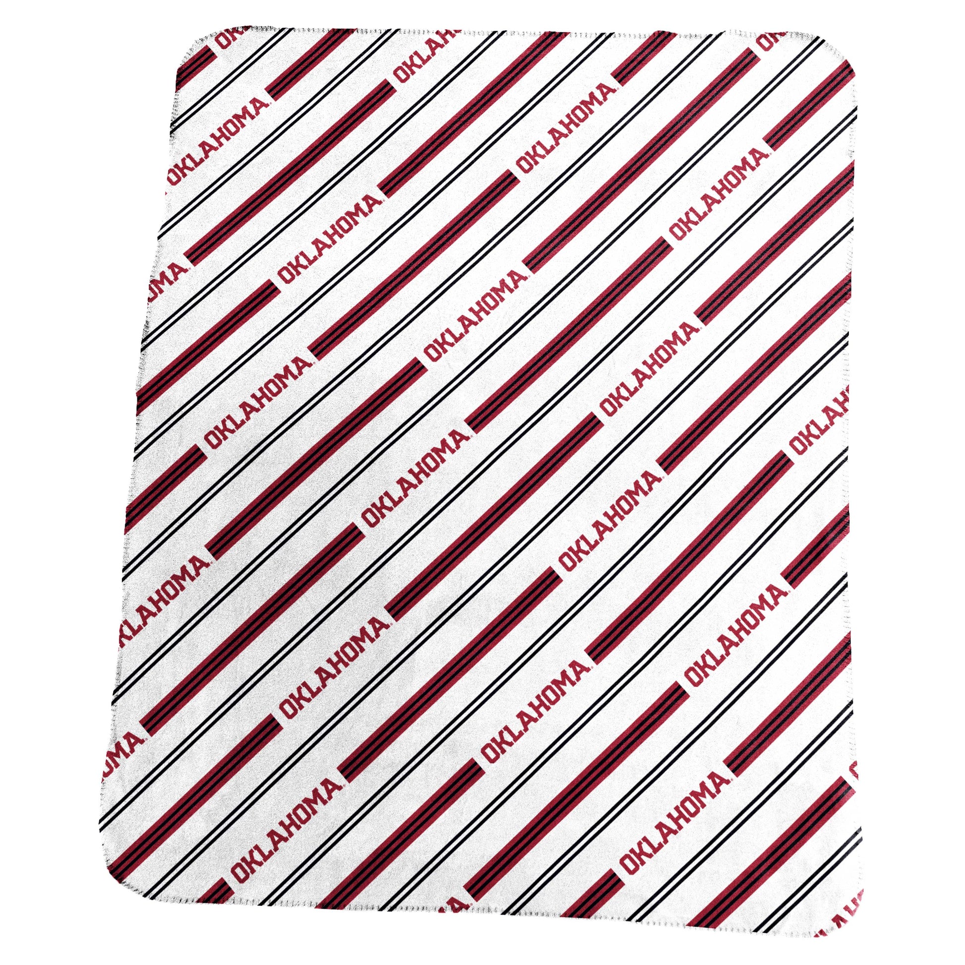 Oklahoma Classic Vertical Stripe Fleece Throw