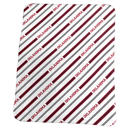 Oklahoma Classic Vertical Stripe Fleece Throw