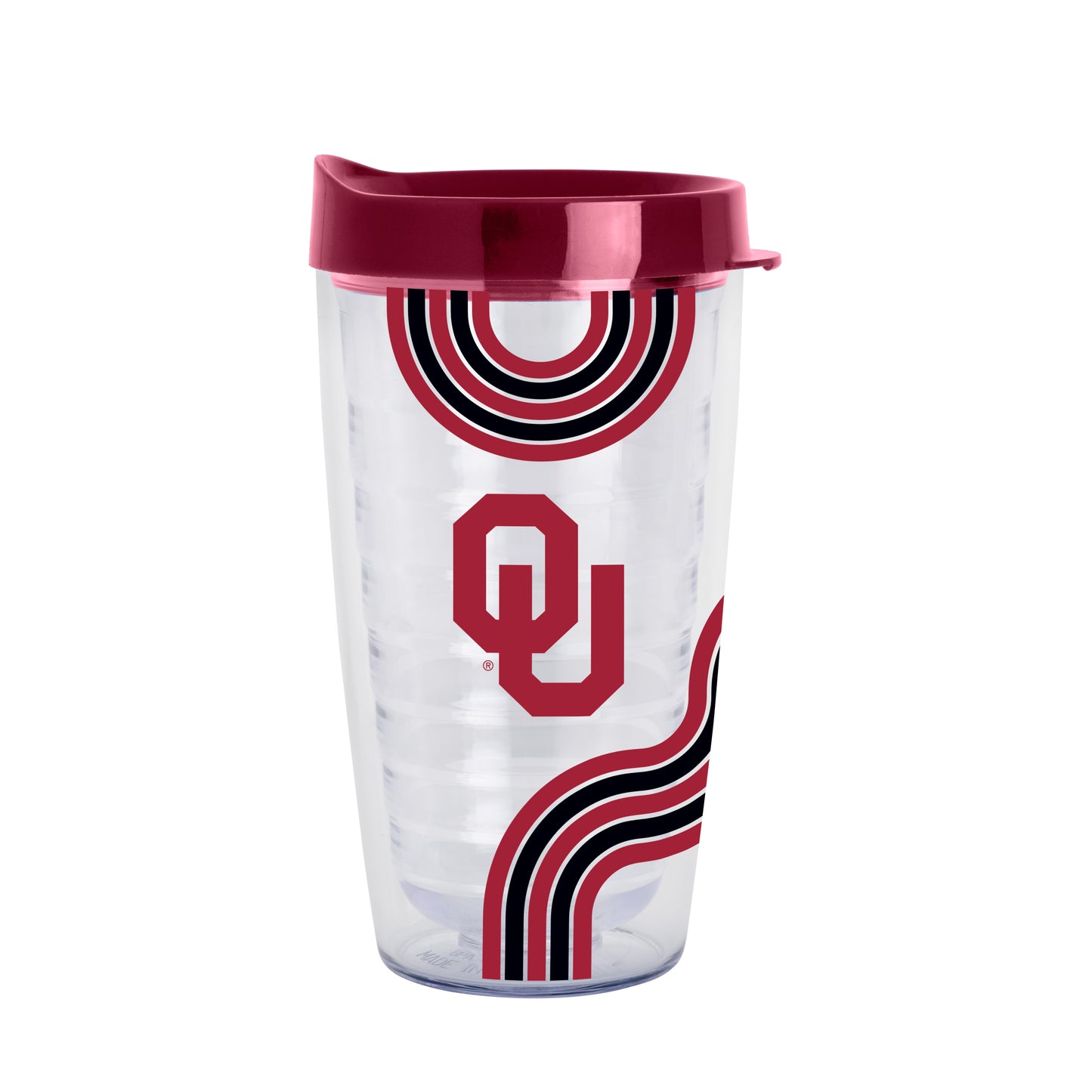 Oklahoma 16oz Waves Dbl Wall Clear Tumbler