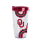 Oklahoma 16oz Waves Dbl Wall Clear Tumbler