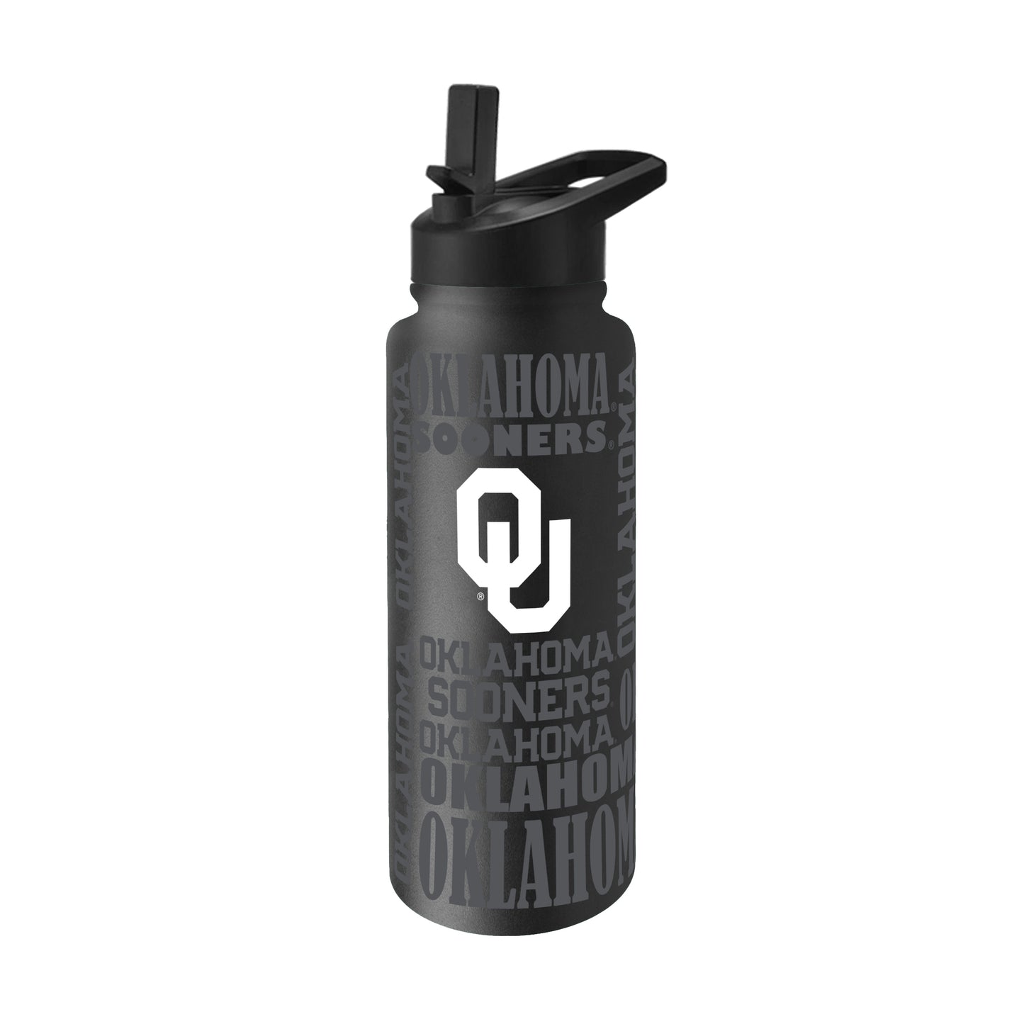Oklahoma 34oz Black Replay Quencher Bottle